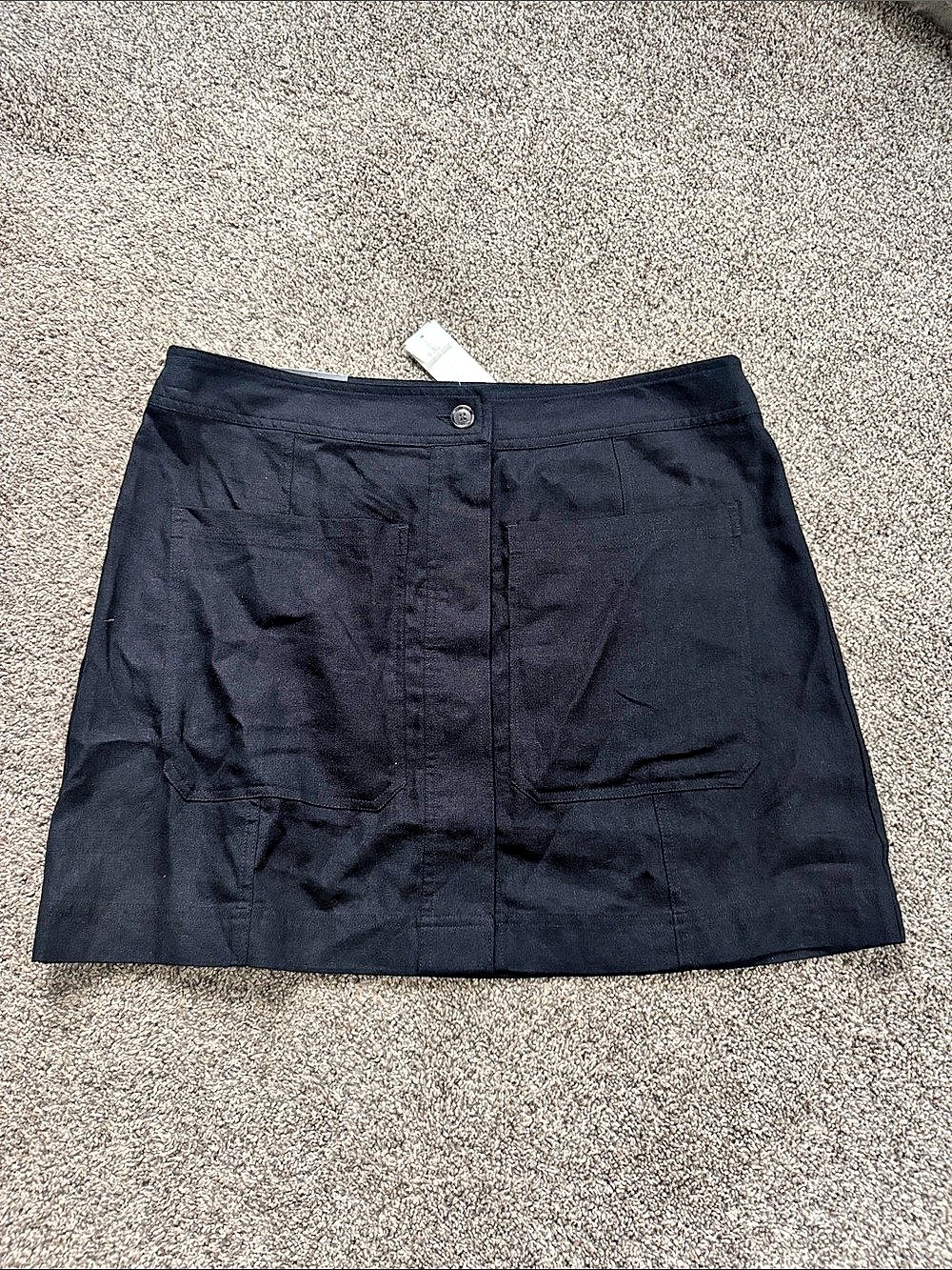 Banana Republic Black Cargo Mini Skirt Womens Size 18 NWT